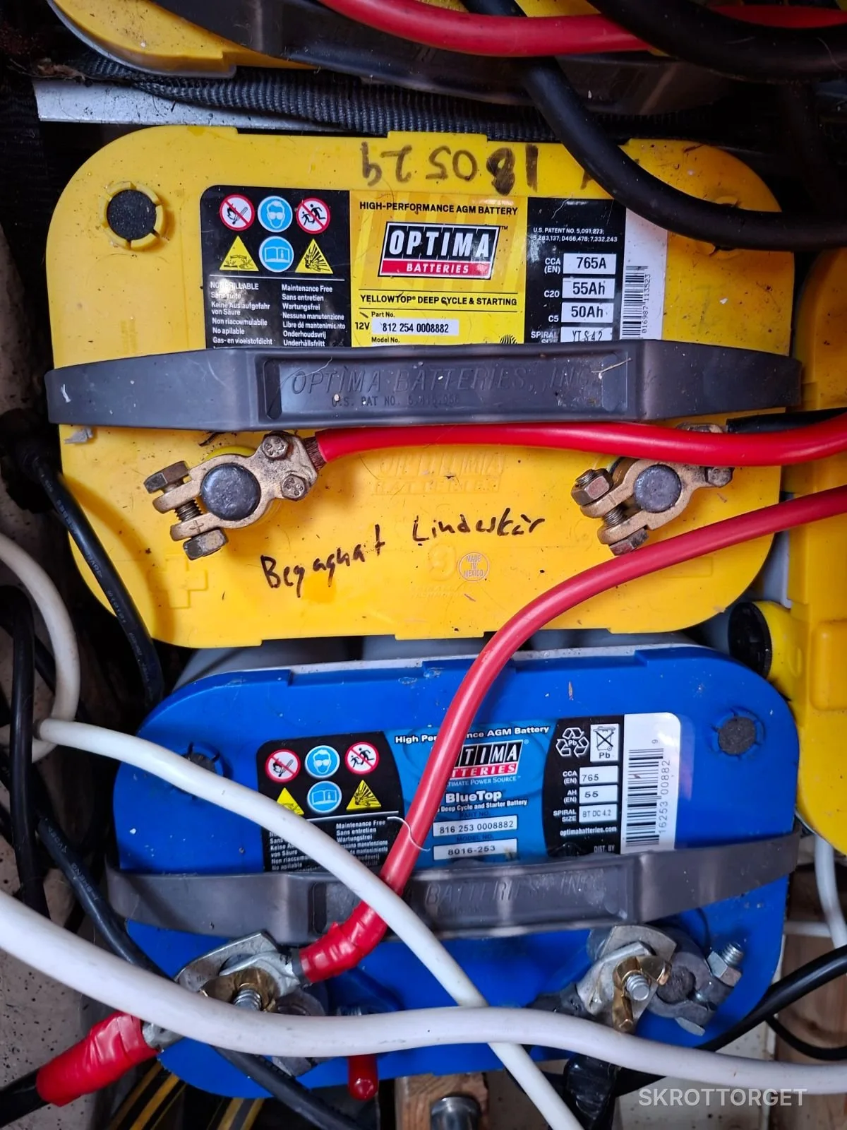 Blandat parti bilbatterier